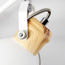 Plafonnier Banjul Bois Clair, Blanc, 4 Lumieres