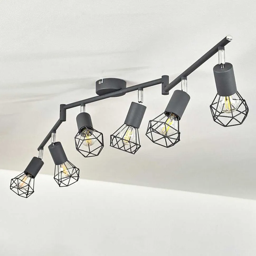 Plafonnier Baripada Anthracite, Chrome, 6 Lumieres