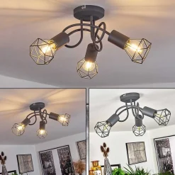 Plafonnier Baripada Gris, 3 Lumieres