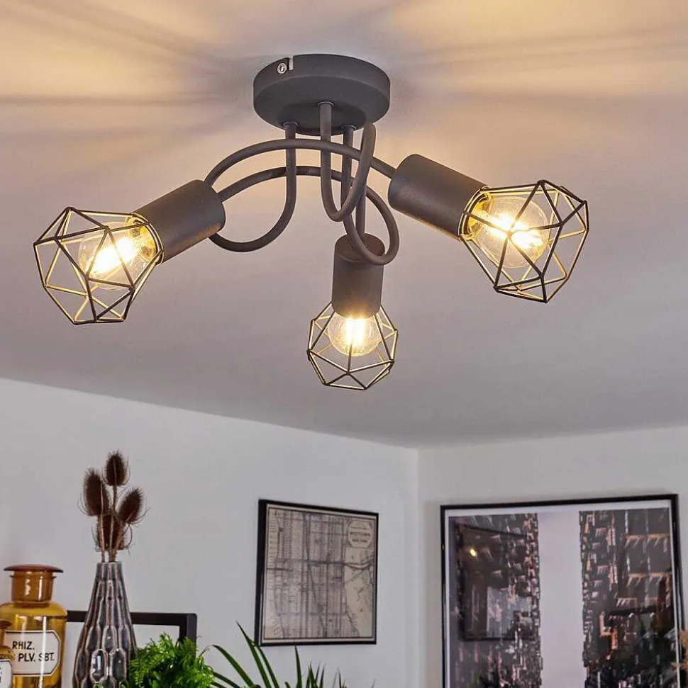 Plafonnier Baripada Gris, 3 Lumieres