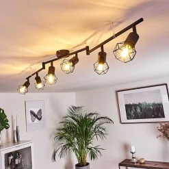 Plafonnier Baripada Noir, 6 Lumieres