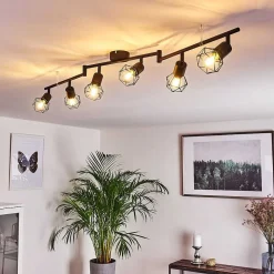 Plafonnier Baripada Noir, 6 Lumieres