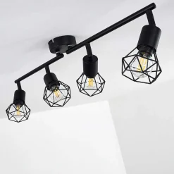 Plafonnier Baripada Noir, 4 Lumieres