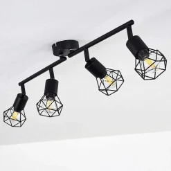 Plafonnier Baripada Noir, 4 Lumieres