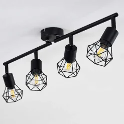 Plafonnier Baripada Noir, 4 Lumieres