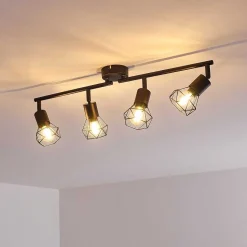 Plafonnier Baripada Noir, 4 Lumieres