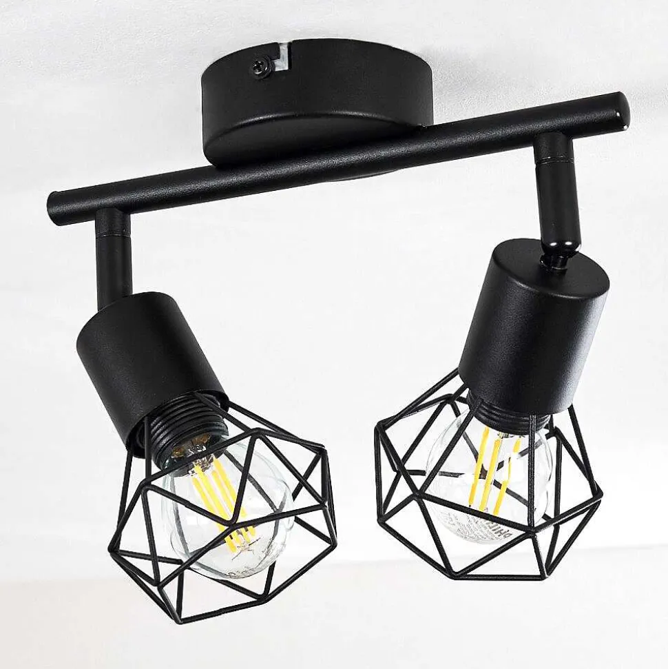 Plafonnier Baripada Noir, 2 Lumieres