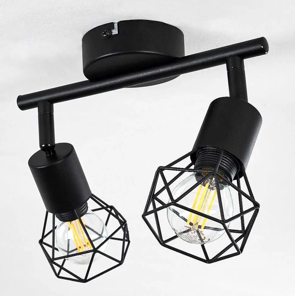 Plafonnier Baripada Noir, 2 Lumieres