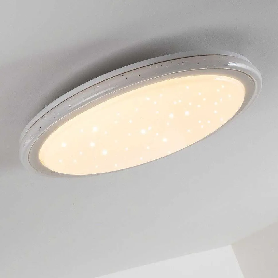Plafonnier Bermeo Led Blanc, 2 Lumieres, Telecommandes, Changeur De Couleurs