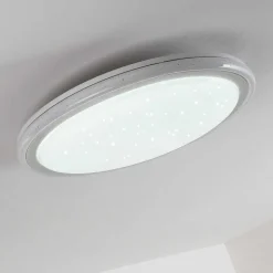 Plafonnier Bermeo Led Blanc, 2 Lumieres, Telecommandes, Changeur De Couleurs