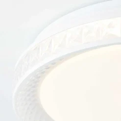 Plafonnier Brilliant Burlie Led Blanc, 1 Lumiere, Telecommandes, Changeur De Couleurs