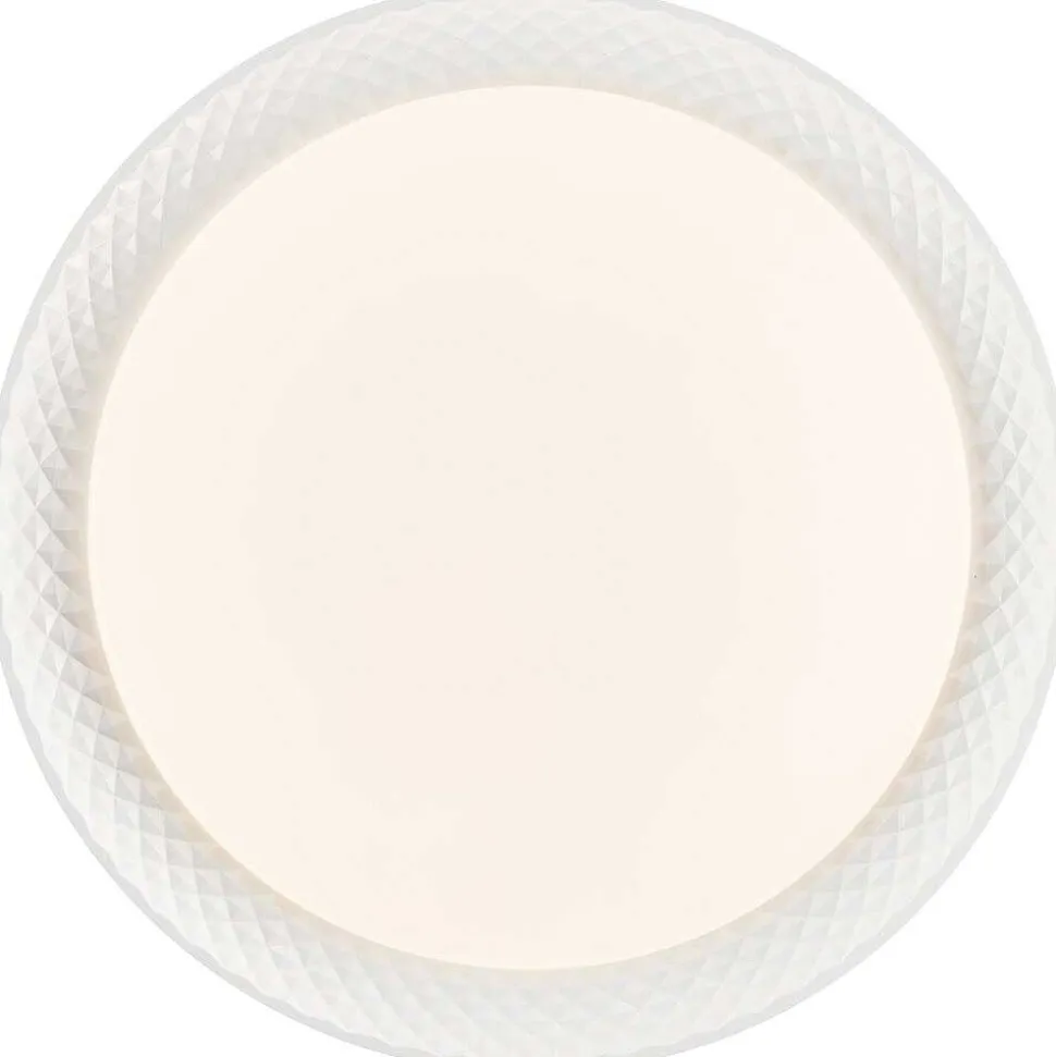 Plafonnier Brilliant Burlie Led Blanc, 1 Lumiere, Telecommandes, Changeur De Couleurs