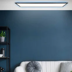 Plafonnier Brilliant Everett Led Noir, 1 Lumiere, Telecommandes, Changeur De Couleurs