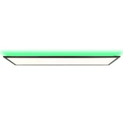 Plafonnier Brilliant Everett Led Noir, 1 Lumiere, Telecommandes, Changeur De Couleurs