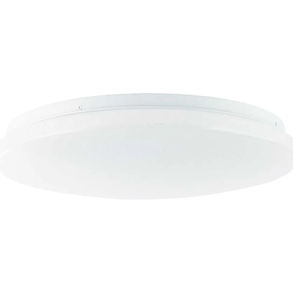 Plafonnier Brilliant Heddy Led Blanc, 1 Lumiere, Telecommandes, Changeur De Couleurs