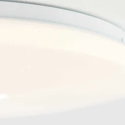 Plafonnier Brilliant Heddy Led Blanc, 1 Lumiere, Telecommandes, Changeur De Couleurs