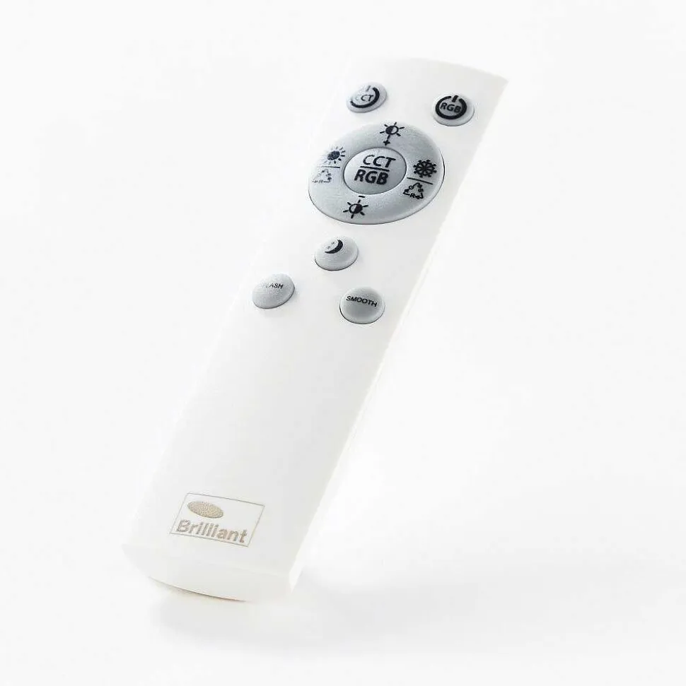 Plafonnier Brilliant Heddy Led Blanc, 1 Lumiere, Telecommandes, Changeur De Couleurs