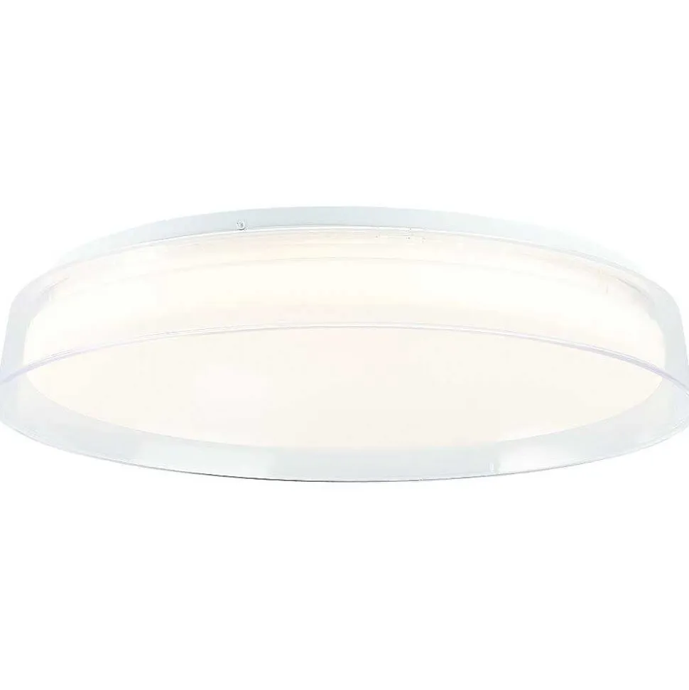 Plafonnier Brilliant Leanna Led Blanc, 1 Lumiere, Telecommandes, Changeur De Couleurs