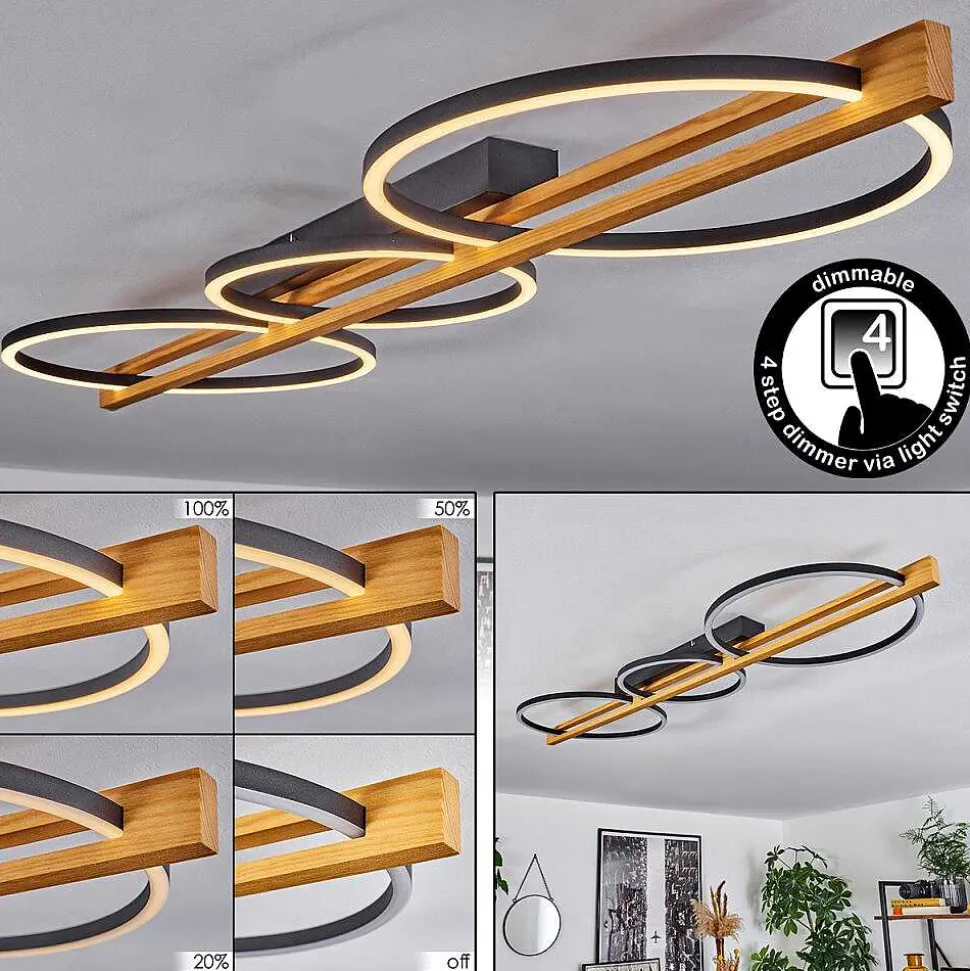 Plafonnier Carcano Led Noir, 3 Lumieres