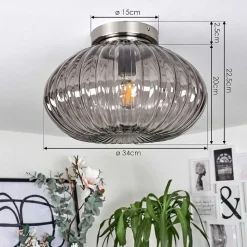 Plafonnier Chapal Nickel Mat, 1 Lumiere