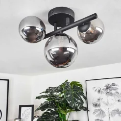 Plafonnier Chariton Led Noir, 3 Lumieres