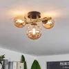 Plafonnier Chehalis Led Laiton, Noir, 3 Lumieres