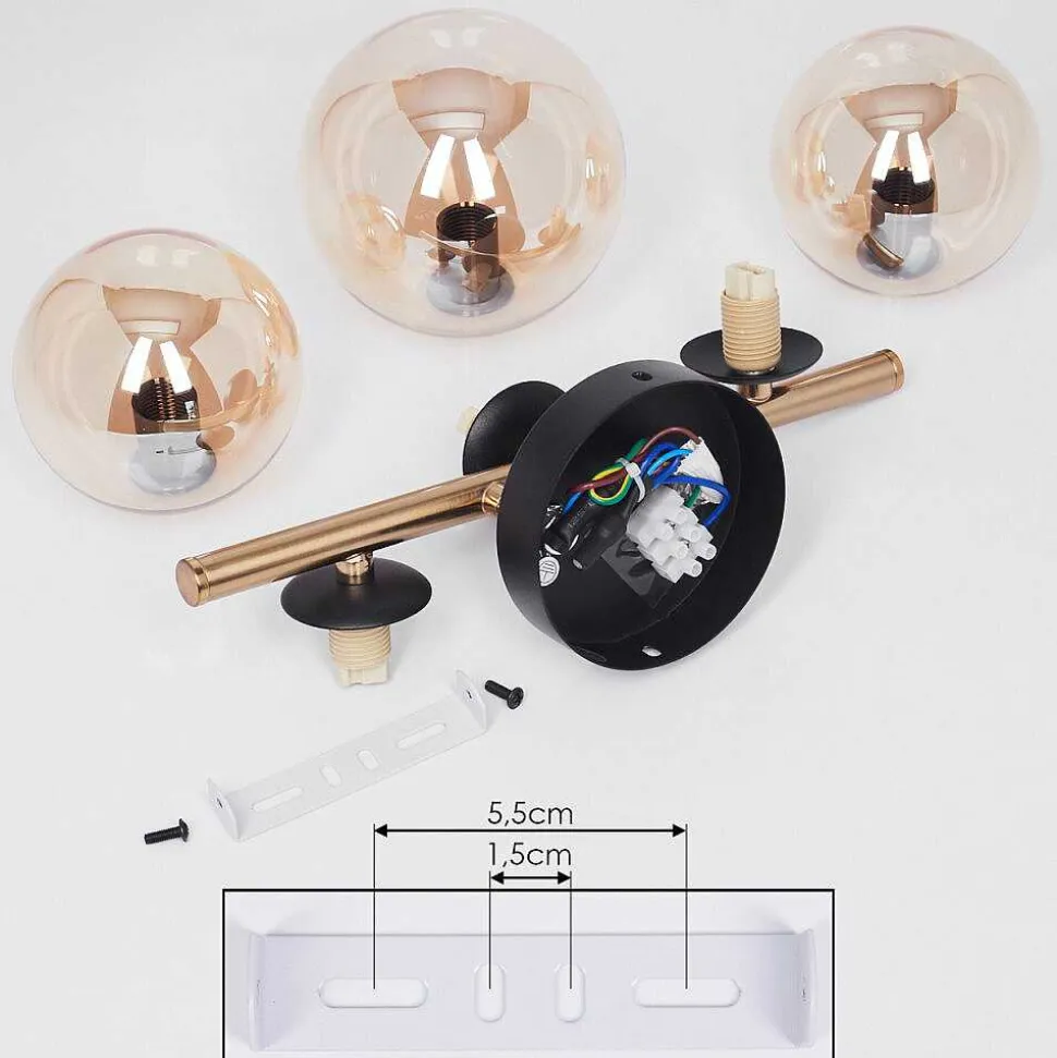 Plafonnier Chehalis Led Laiton, Noir, 3 Lumieres