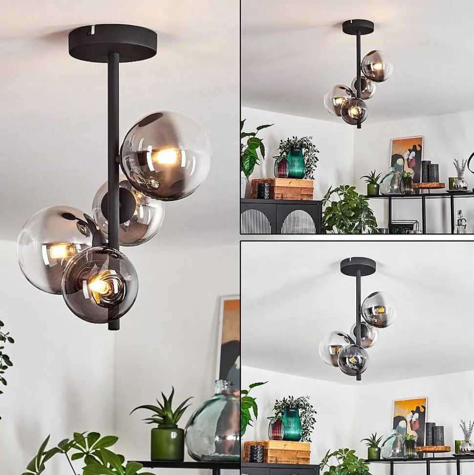 Plafonnier Chehalis Noir, 4 Lumieres