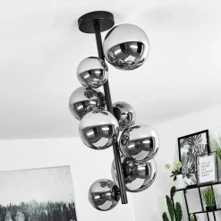 Plafonnier Chehalis Noir, 8 Lumieres