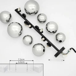 Plafonnier Chehalis Noir, 8 Lumieres
