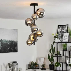 Plafonnier Chehalis Noir, 8 Lumieres