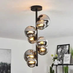 Plafonnier Chehalis Noir, 8 Lumieres