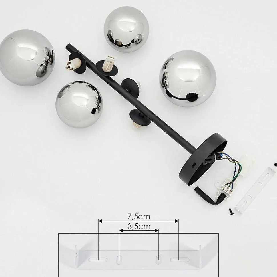 Plafonnier Chehalis Noir, 4 Lumieres