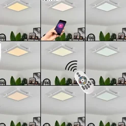 Plafonnier Crum Led Blanc, 1 Lumiere, Telecommandes
