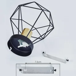 Plafonnier Denno Or, Noir, 1 Lumiere
