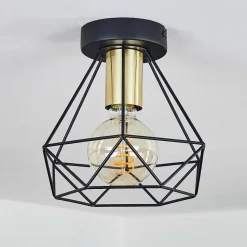 Plafonnier Denno Or, Noir, 1 Lumiere
