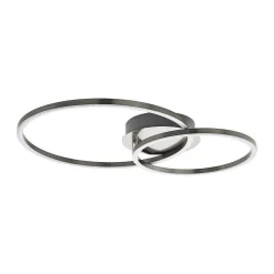 Plafonnier Eglo Mottafollone Led Nickel Mat, 1 Lumiere, Changeur De Couleurs
