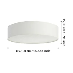 Plafonnier Eglo Romao-Z Led Blanc, 1 Lumiere, Changeur De Couleurs