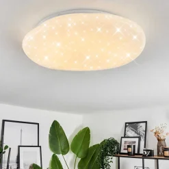 Plafonnier Esgos Led Blanc, 1 Lumiere, Telecommandes