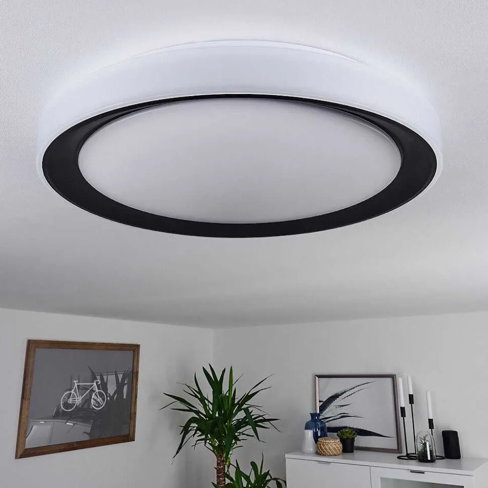 Plafonnier Gladstone Led Noir, Blanc, 1 Lumiere, Telecommandes