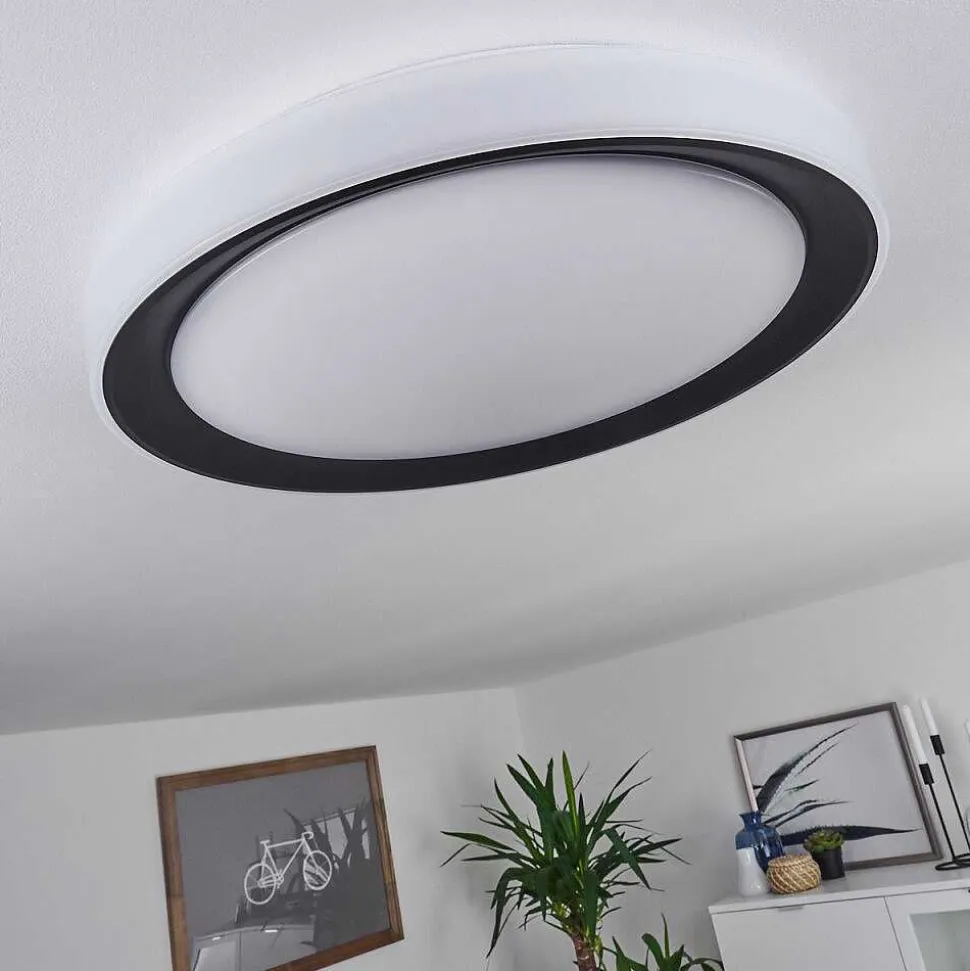 Plafonnier Gladstone Led Noir, Blanc, 1 Lumiere, Telecommandes