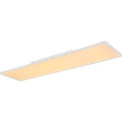 Plafonnier Globo Doro Led Blanc, 2 Lumieres, Telecommandes, Changeur De Couleurs
