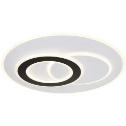 Plafonnier Globo Jacques Led Noir, Blanc, 1 Lumiere, Telecommandes