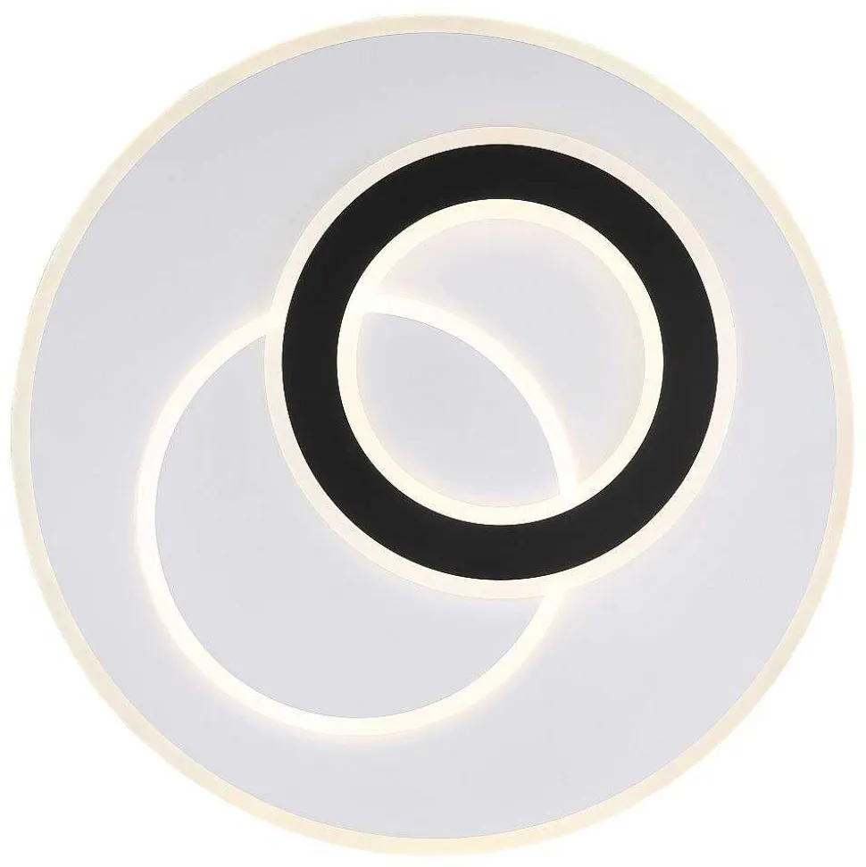 Plafonnier Globo Jacques Led Noir, Blanc, 1 Lumiere, Telecommandes