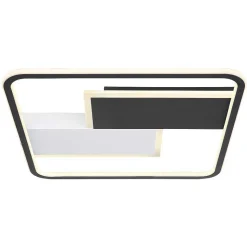 Plafonnier Globo Jenna Led Noir, Blanc, 1 Lumiere, Telecommandes