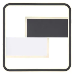 Plafonnier Globo Jenna Led Noir, Blanc, 1 Lumiere, Telecommandes
