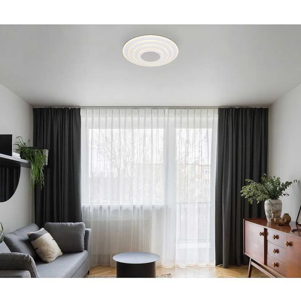 Plafonnier Globo Jocelyn Led Blanc, 1 Lumiere, Telecommandes