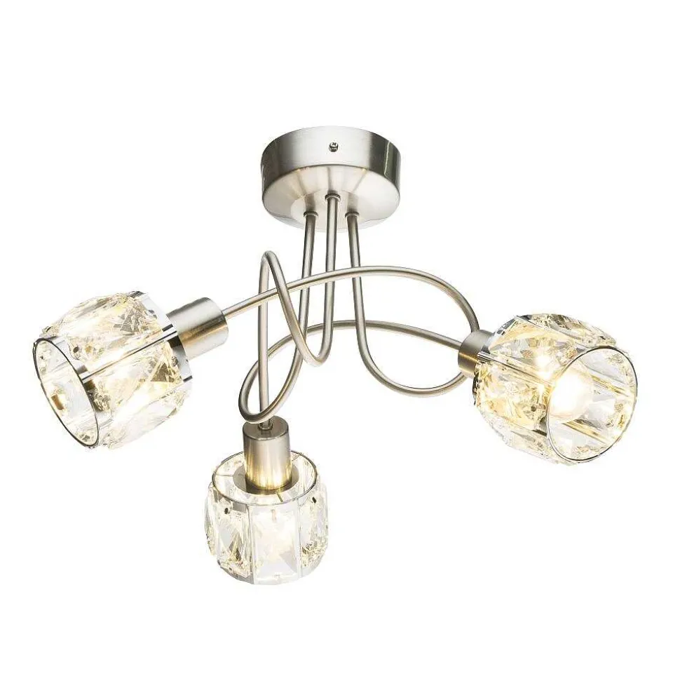 Plafonnier Globo Kris Nickel Mat, 3 Lumieres