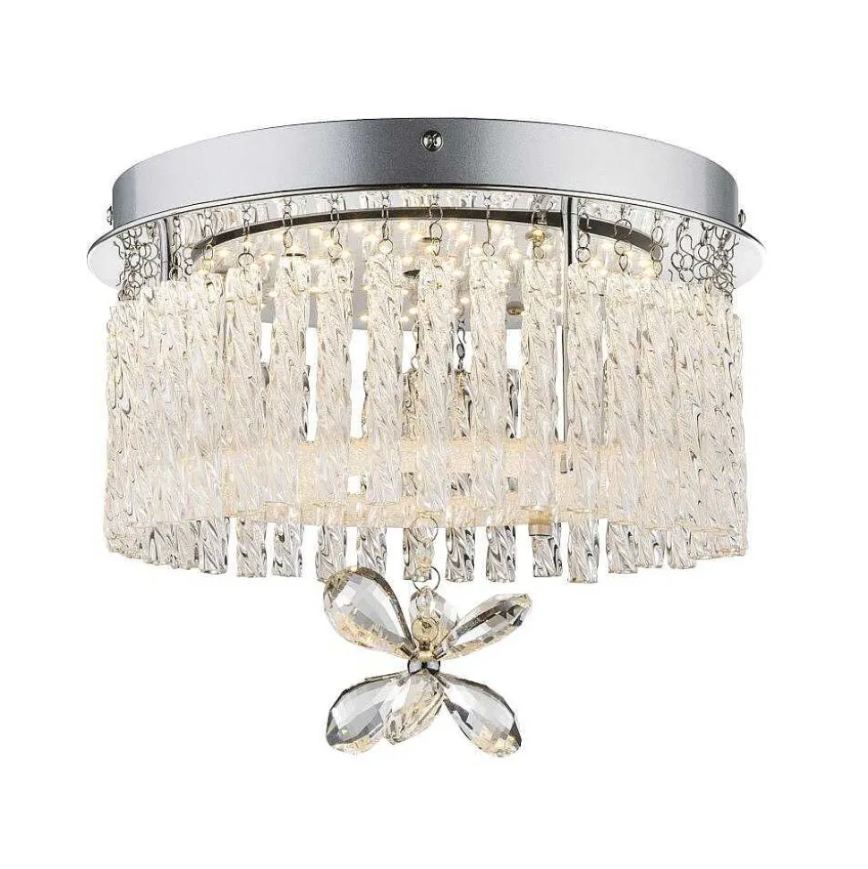 Plafonnier Globo Led Chrome, 1 Lumiere