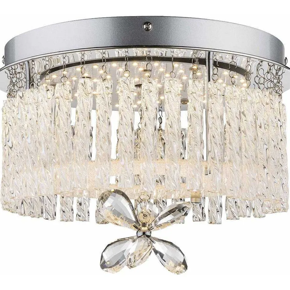 Plafonnier Globo Led Chrome, 1 Lumiere